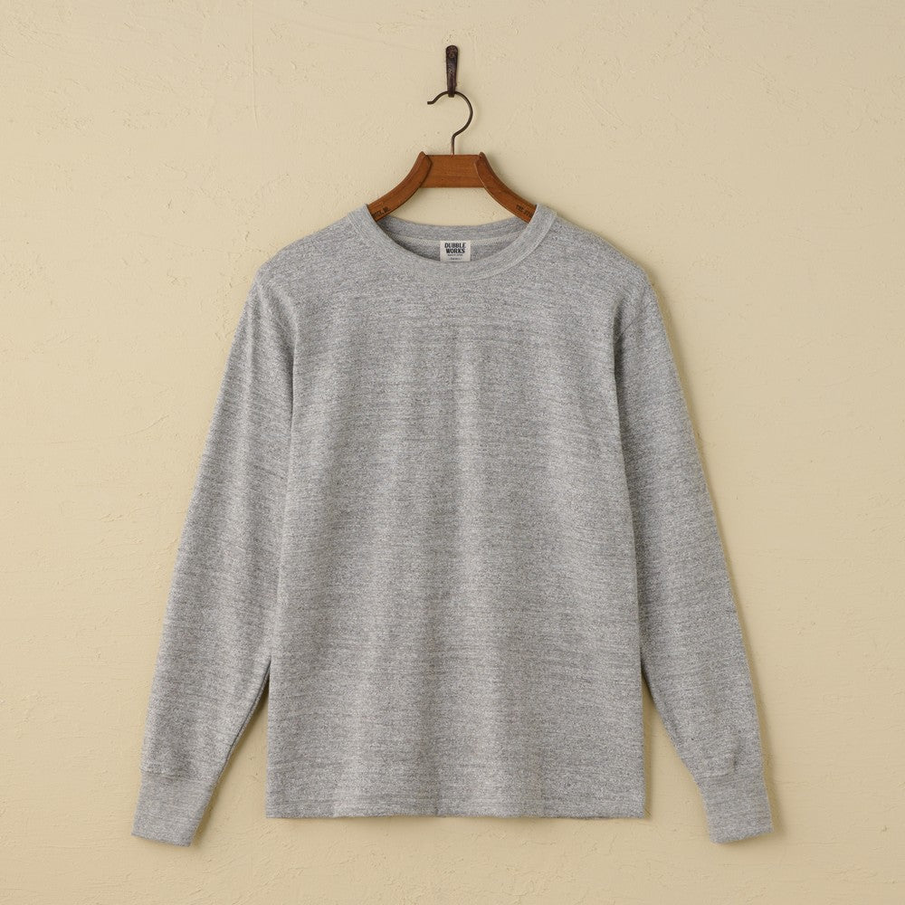 lot.55001 FALLEN COTTON MID WEIGHT L/S TEE (HEATHER GREY)