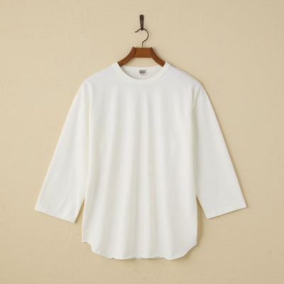 lot.55105 FALLEN COTTON MID WEIGHT BASEBALL TEE (OFF WHITE)