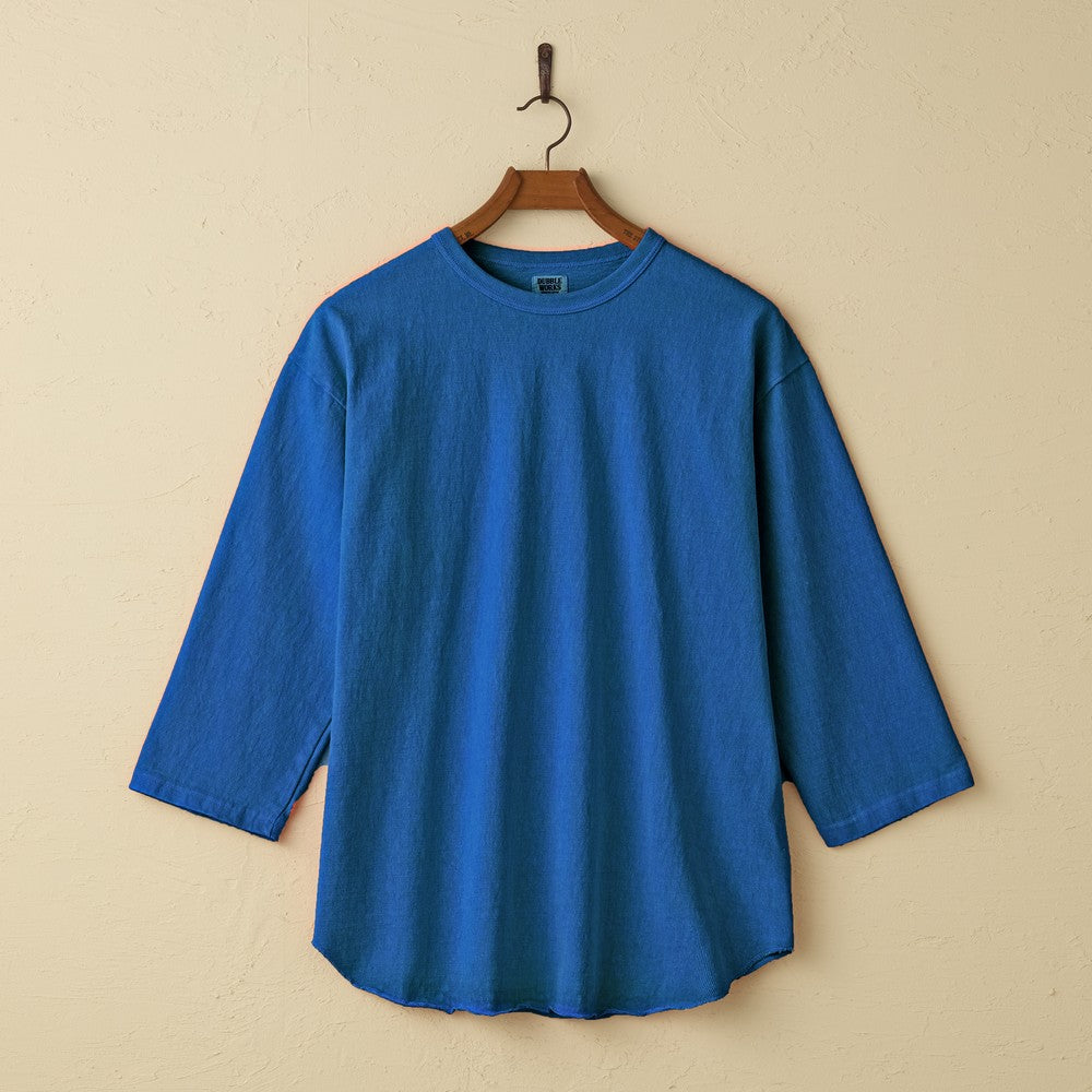 lot.58105PD HEAVY WEIGHTBASEBALL Tee PIGMENT DYE(PD.LIGHT INDIGO)