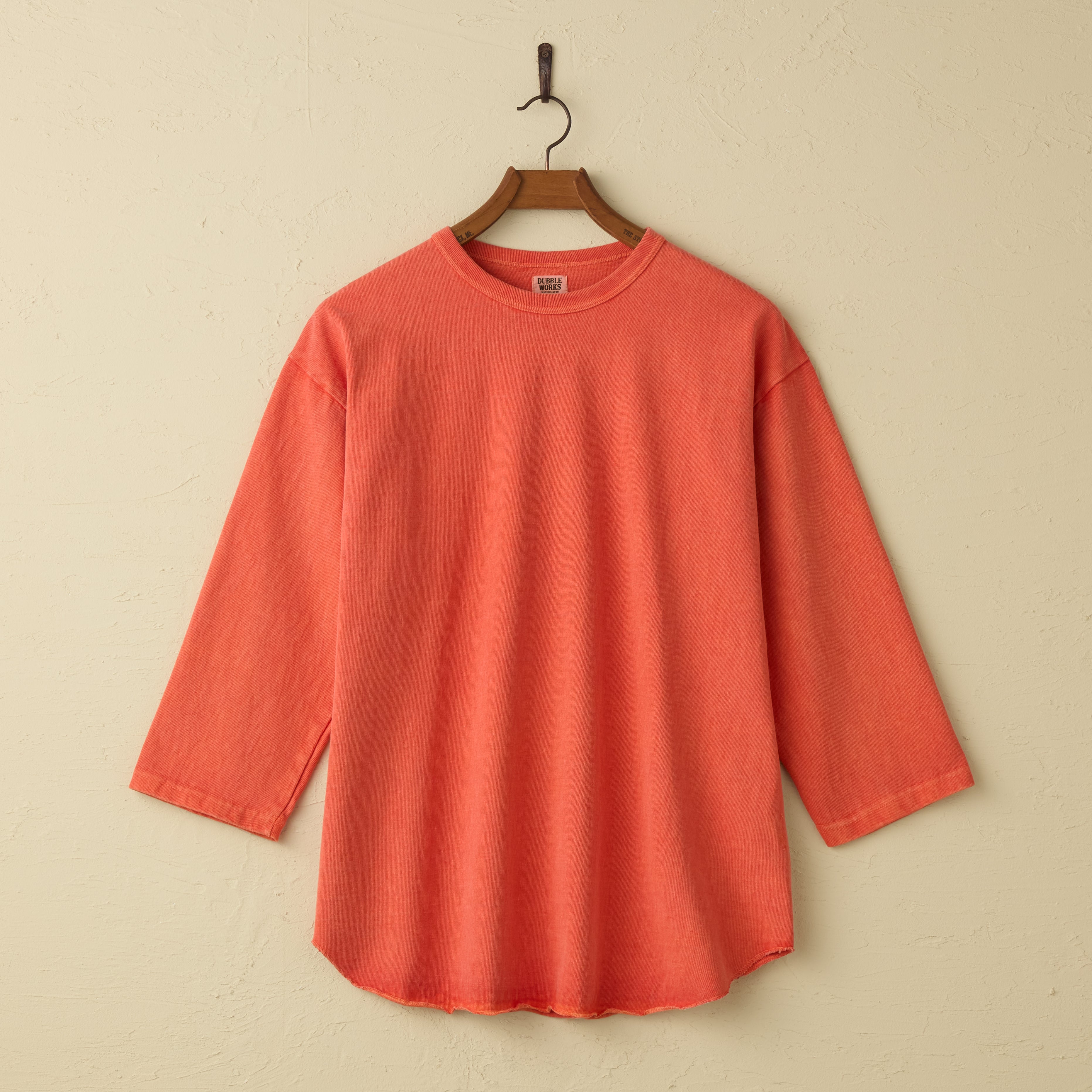 lot.58105PD HEAVY WEIGHTBASEBALL Tee PIGMENT DYE(PD.ORANGE)