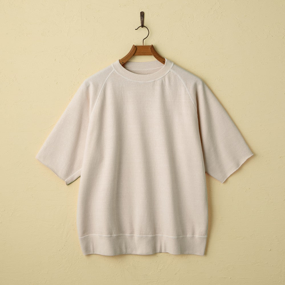 lot.74001PD CUT OFF SLEEVE SWEAT SHIRT PIGMENT DYE (PD.CREAM)