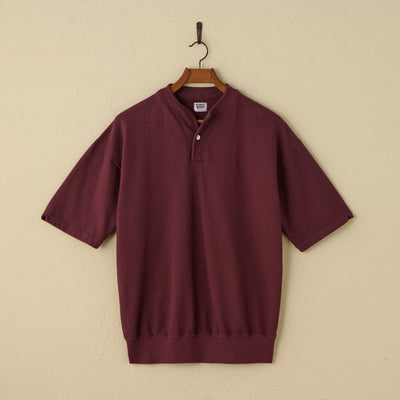 <tc>lot.74005 LIGHT TERRY HENLEY SWEATSHIRT (BORDEAUX)<sumikuro></sumikuro></tc>