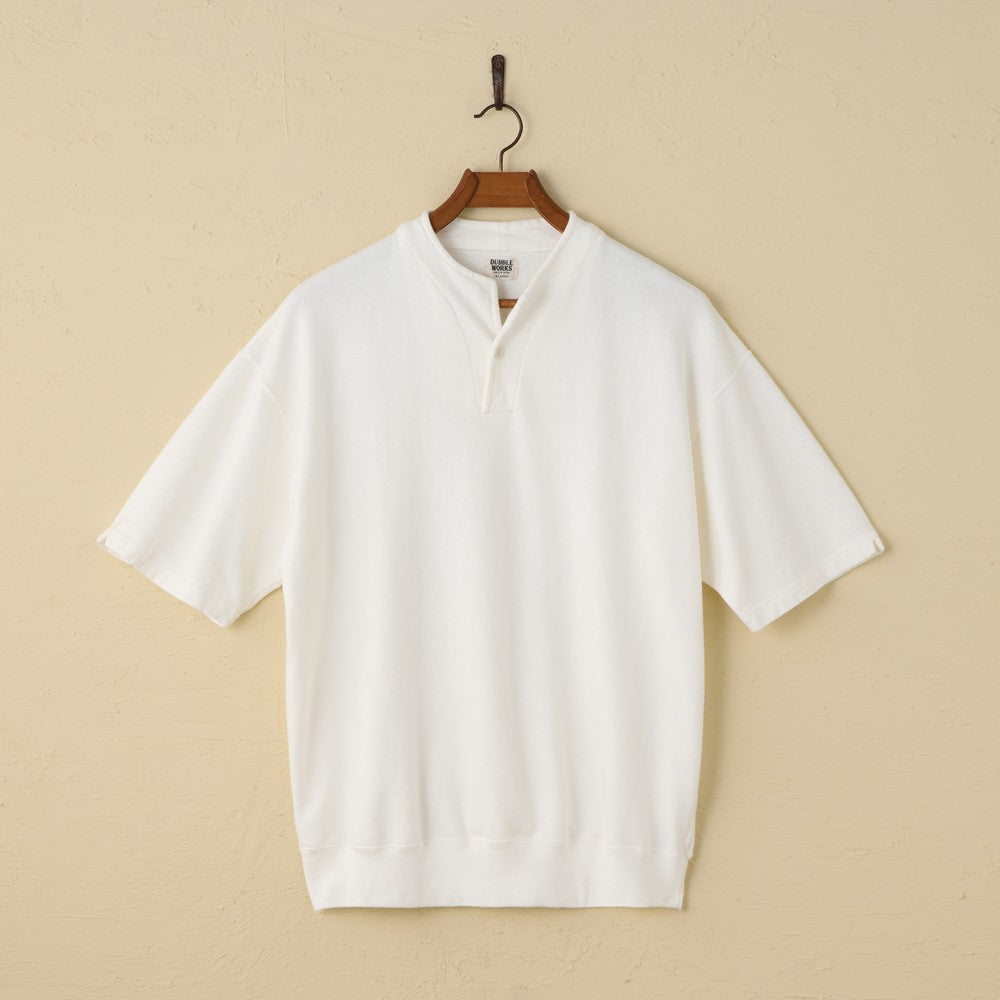 lot.74005 LIGHT TERRY HENLEY SWEATSHIRT (OFF WHITE)