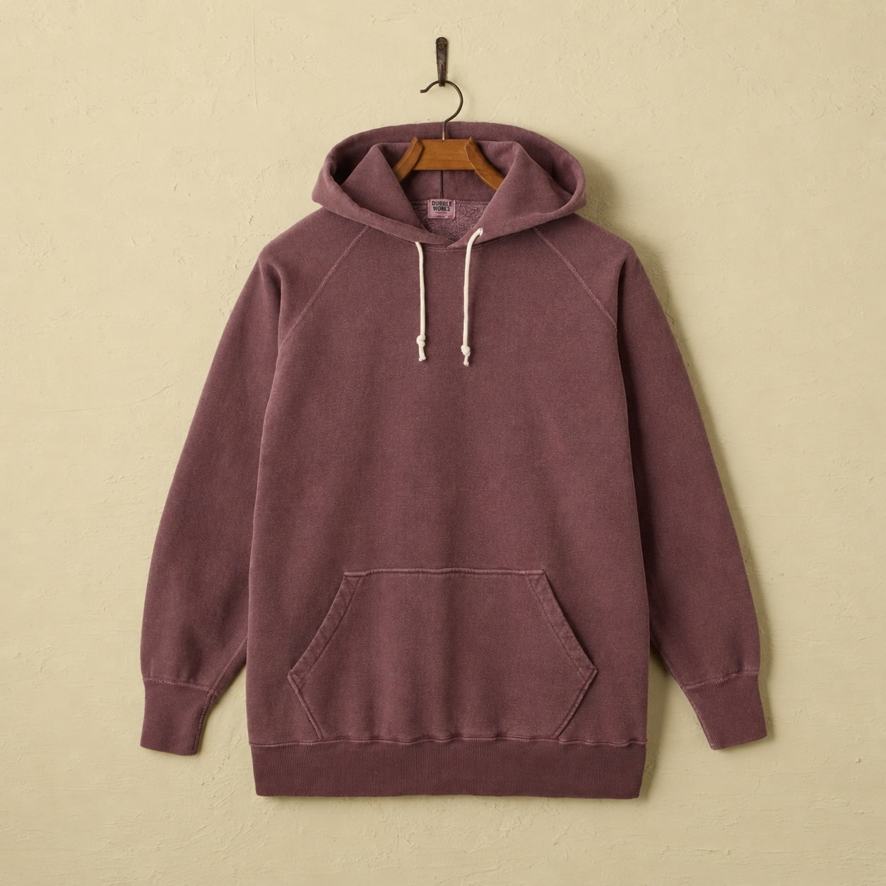 lot.83004PD FLATSEAMS RAGLAN SWEAT HOODIE PIGMENT DYE(PD.BORDEAUX)