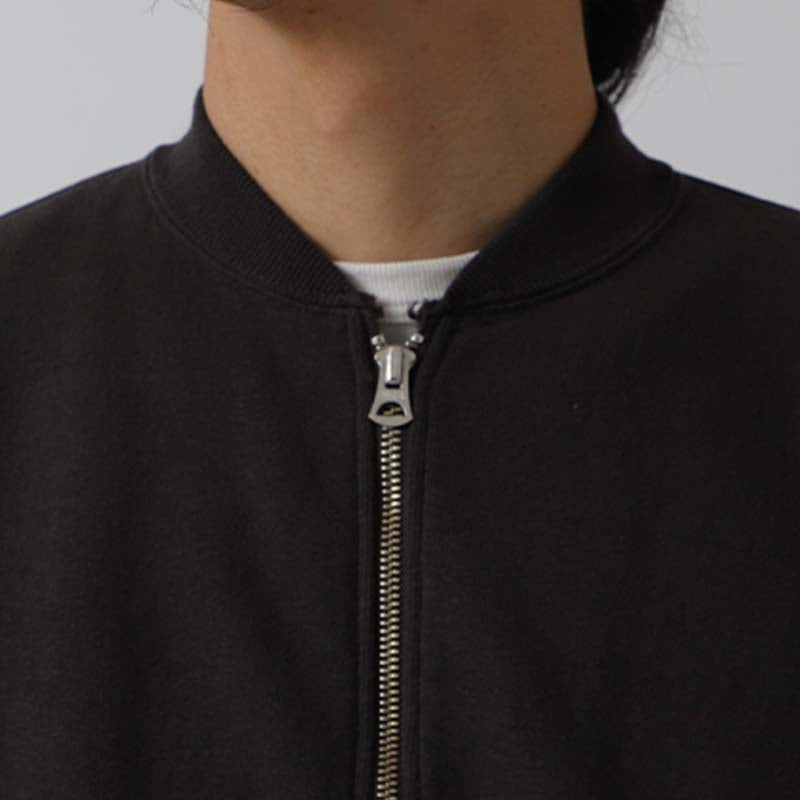 "LOOP WHEEL”RIB COLLAR SWEAT JACKET<HEATHER CHARCOAL>