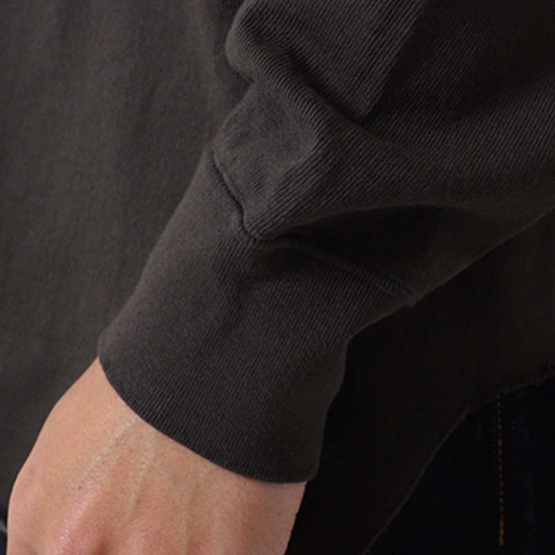 "LOOP WHEEL”RIB COLLAR SWEAT JACKET<HEATHER CHARCOAL>