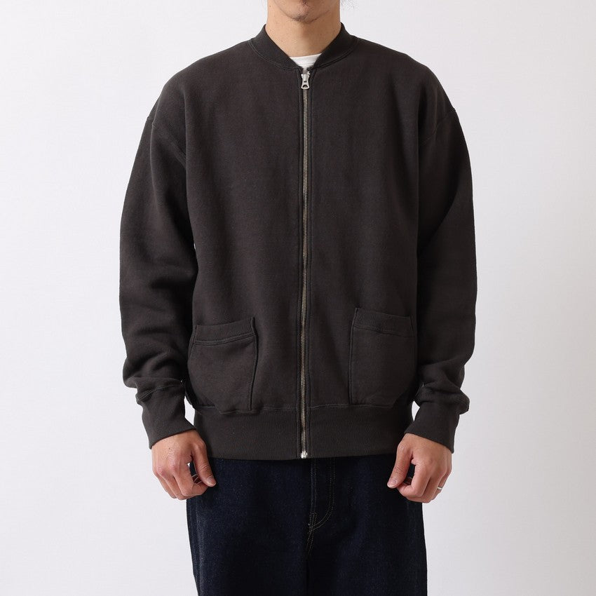 "LOOP WHEEL”RIB COLLAR SWEAT JACKET<HEATHER CHARCOAL>