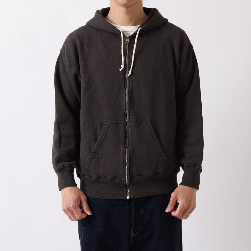 "LOOP WHEEL”ZIP-UP SWEAT HOODIE<HEATHER CHARCOAL>