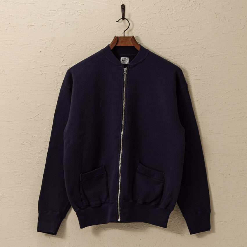 "LOOP WHEEL”RIB COLLAR SWEAT JACKET<NAVY>