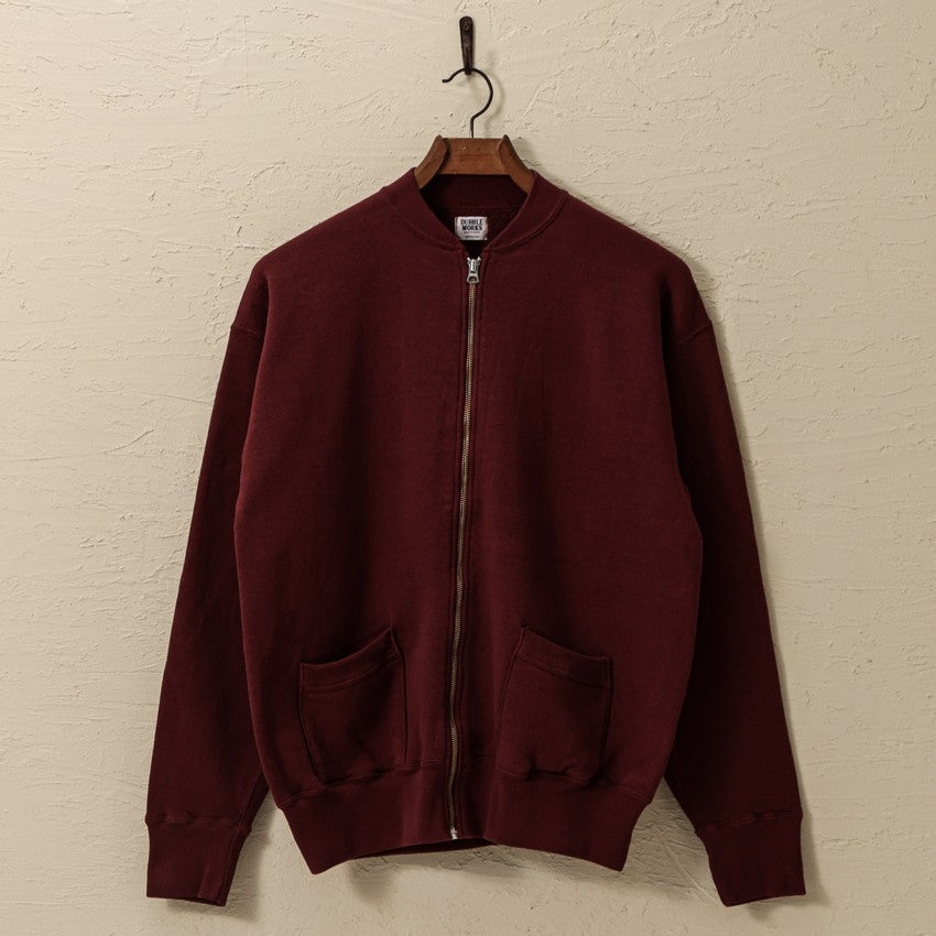 "LOOP WHEEL”RIB COLLAR SWEAT JACKET<BURGUNDY>