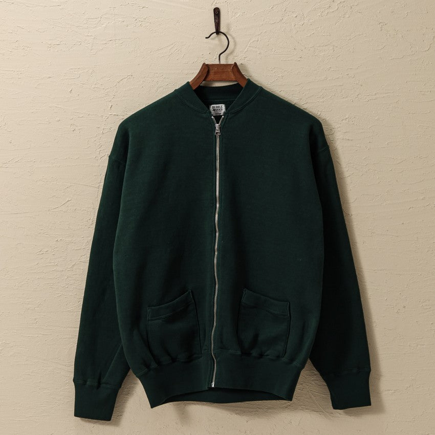 "LOOP WHEEL”RIB COLLAR SWEAT JACKET<GREEN>