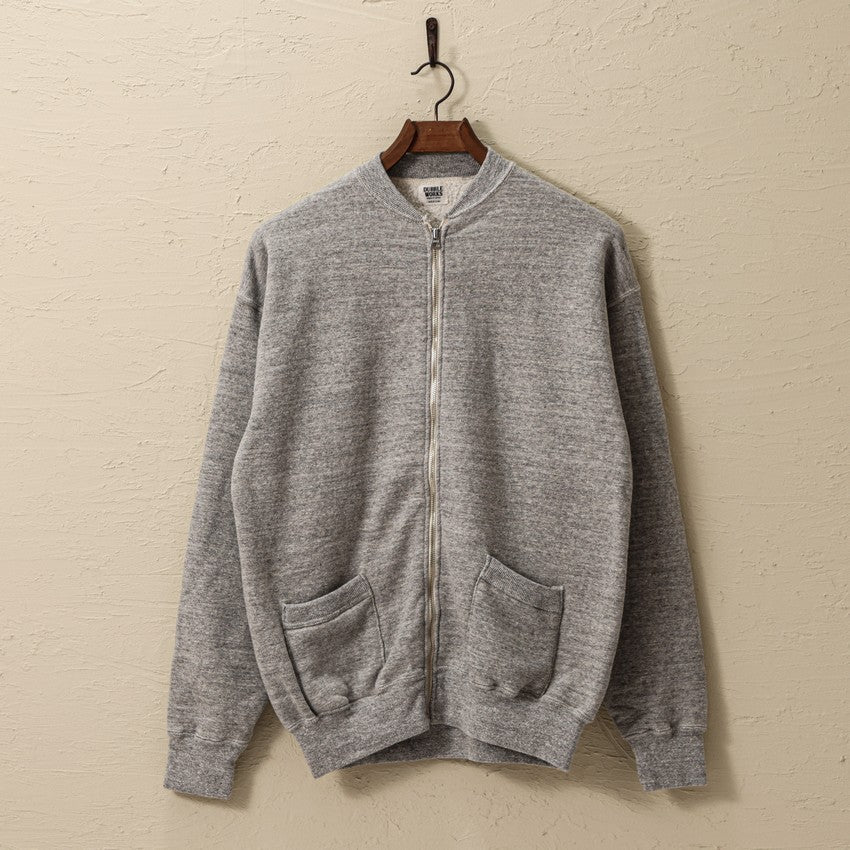 "LOOP WHEEL”RIB COLLAR SWEAT JACKET<HEATHER GREY>