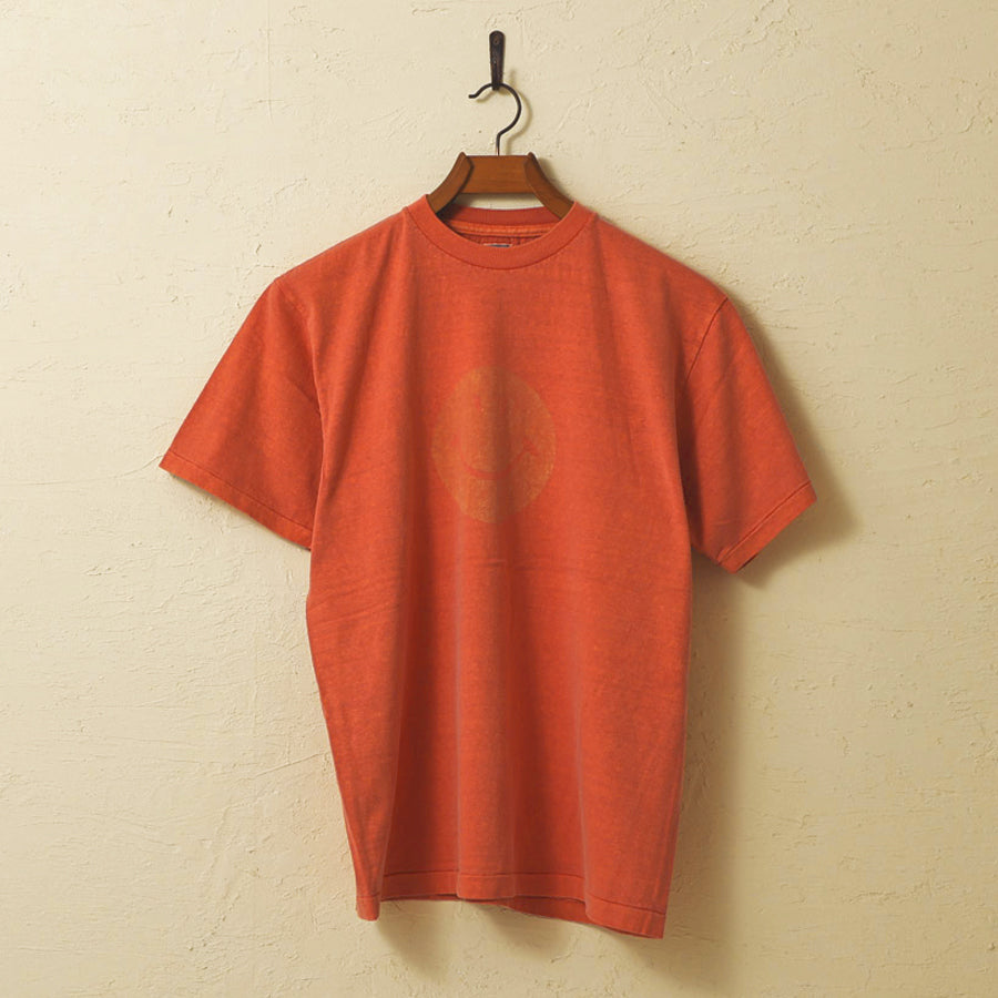 lot.252-33005PD-01 Printed Tee "SMILE" PIGMENT DYE (PD.ORANGE)