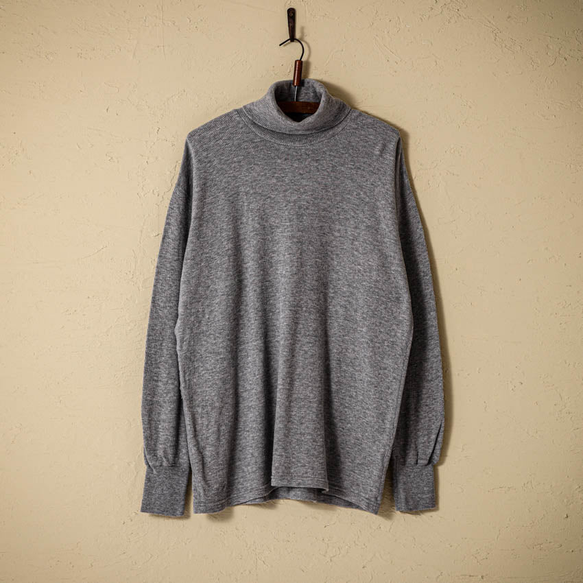 lot.54005 THERMAL TURTLENECK TEE<HEATHER GREY>