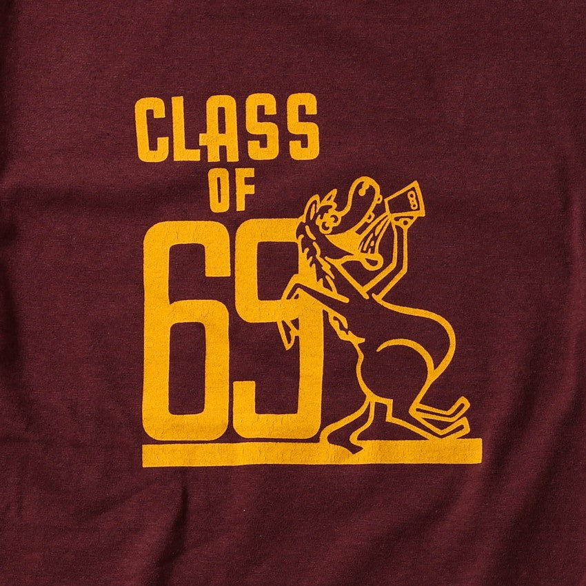 lot.33005-08 Printed Tee "CLASS OF 69"<BORDEAUX>