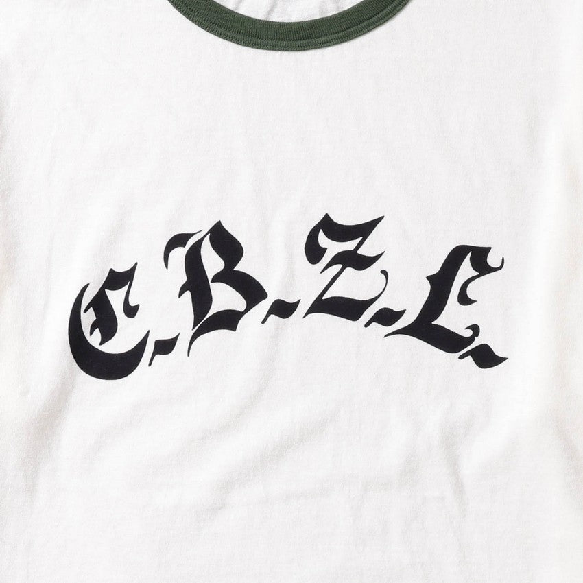 <予約商品>lot.34006-01 Ringer Tee "C.B.Z.L."<OFF WHITE×GREEN>