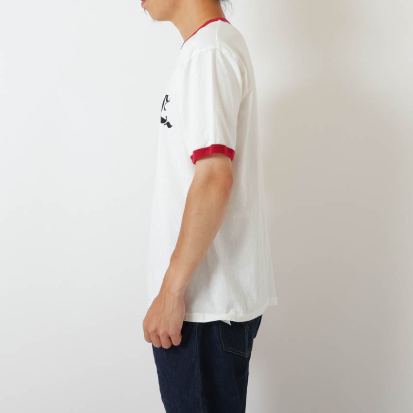 <予約商品>lot.34006-01 Ringer Tee "C.B.Z.L."<OFF WHITE×RED>