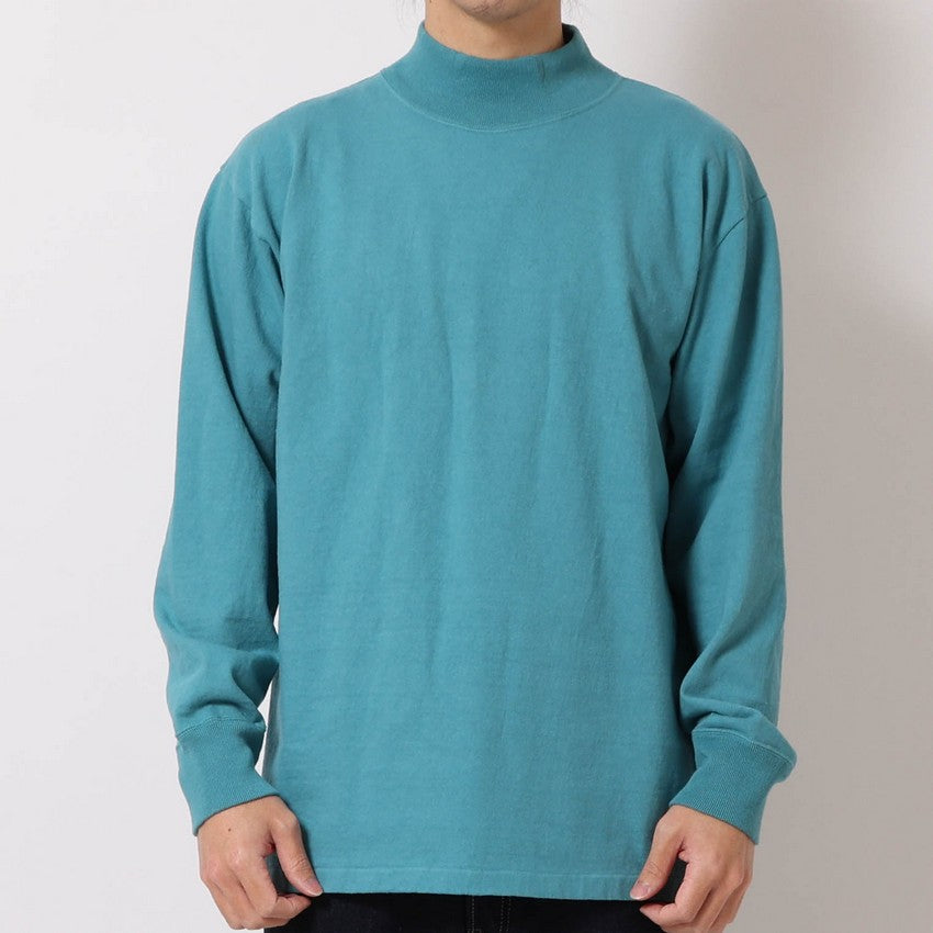 lot.58004 "STAND WHEEL”H/W MOCK NECK L/S TEE<TURQUOISE>