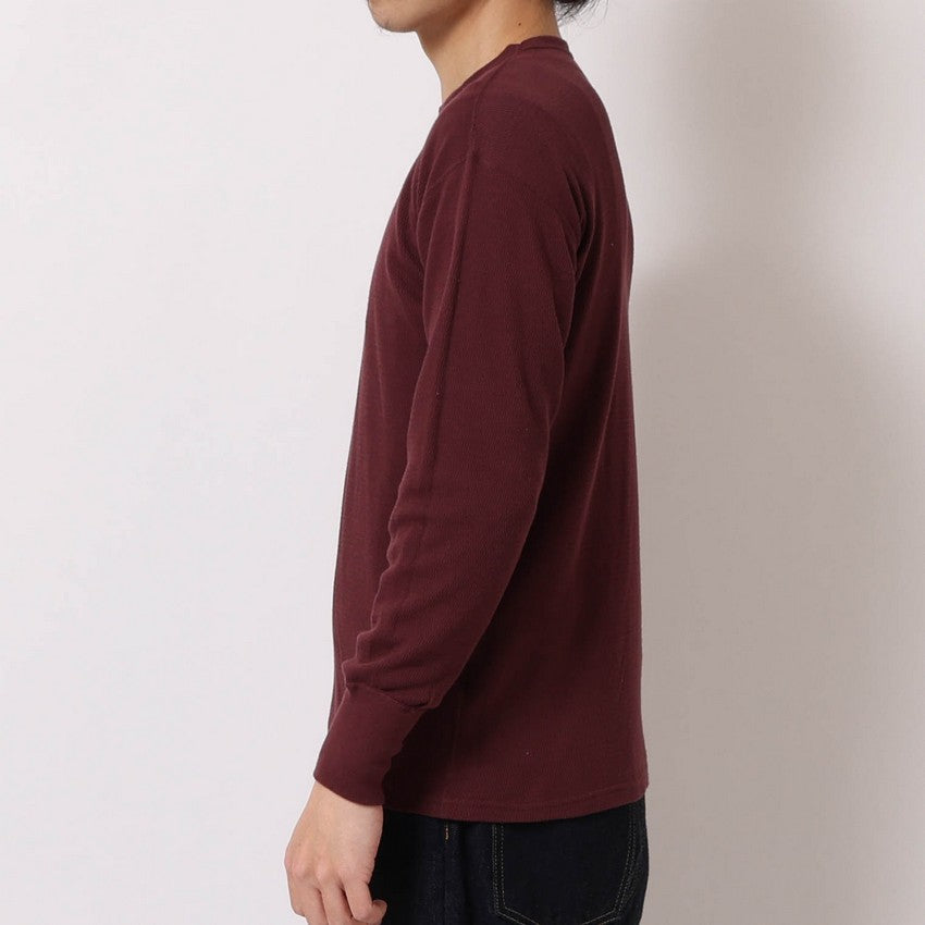 lot.54002 THERMAL CREW NECK TEE<BORDEAUX>