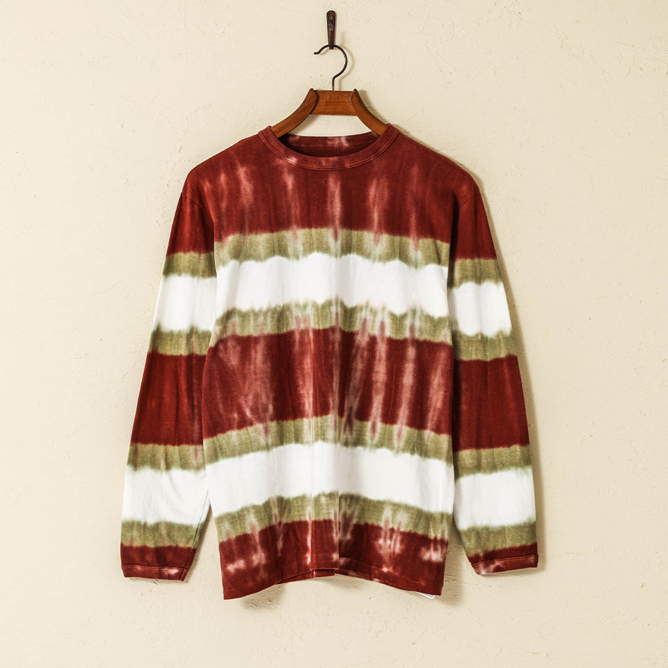 lot.53007TB LONG SLEEVE TIE DYE BORDER Tee<brick></brick>