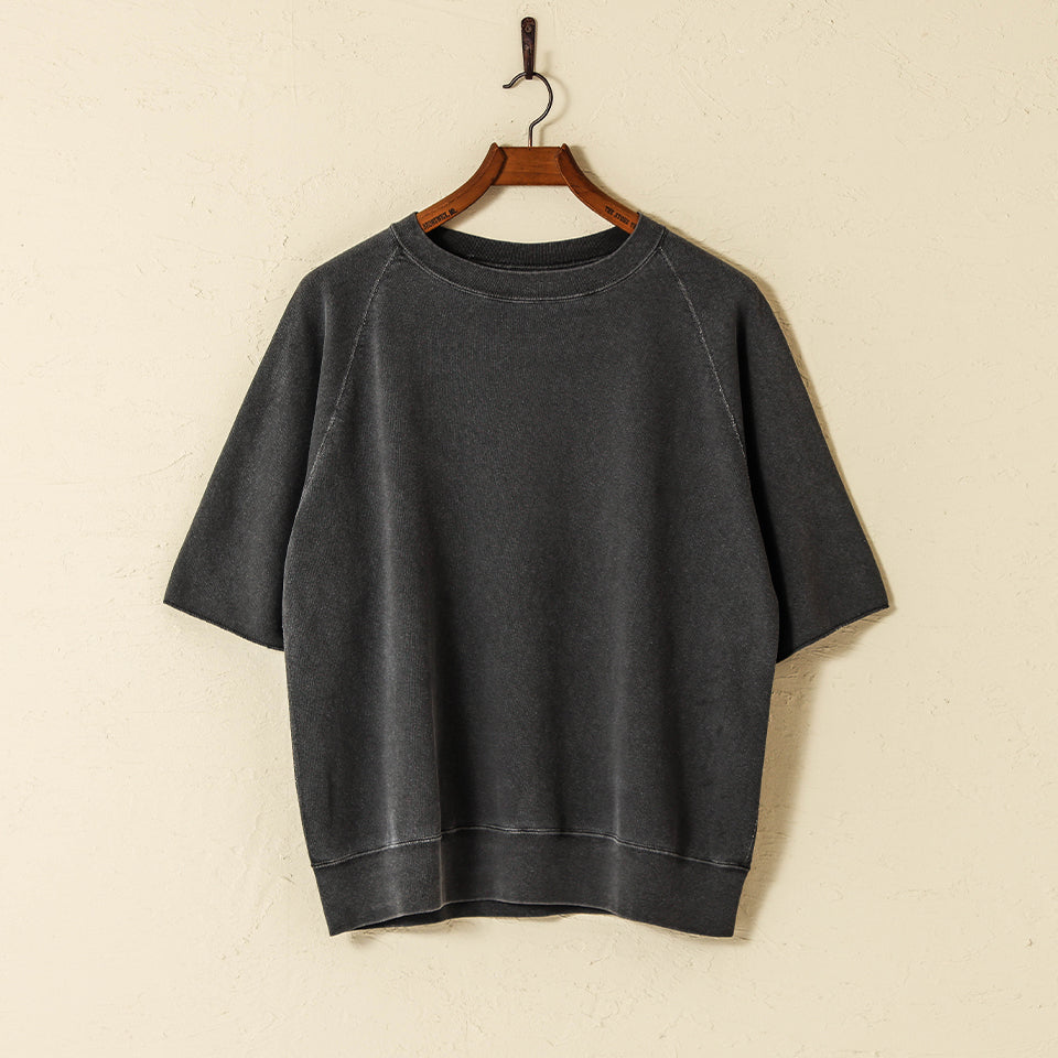 lot.74001PD CUT OFF SLEEVE SWEAT SHIRT PIGMENT DYE<sumikuro></sumikuro>