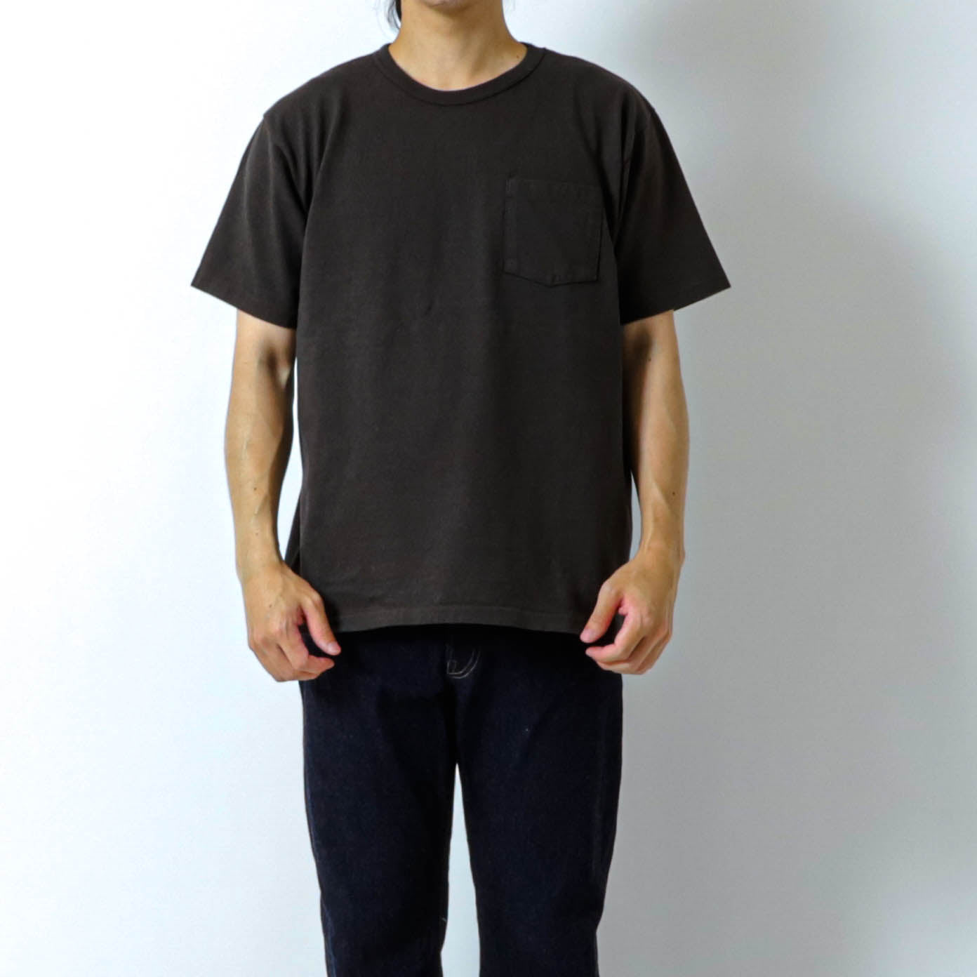 HEAVY WEIGHT SHORT SLEEVE Pocket Tee PIGMENT DYE_MAD BROWN