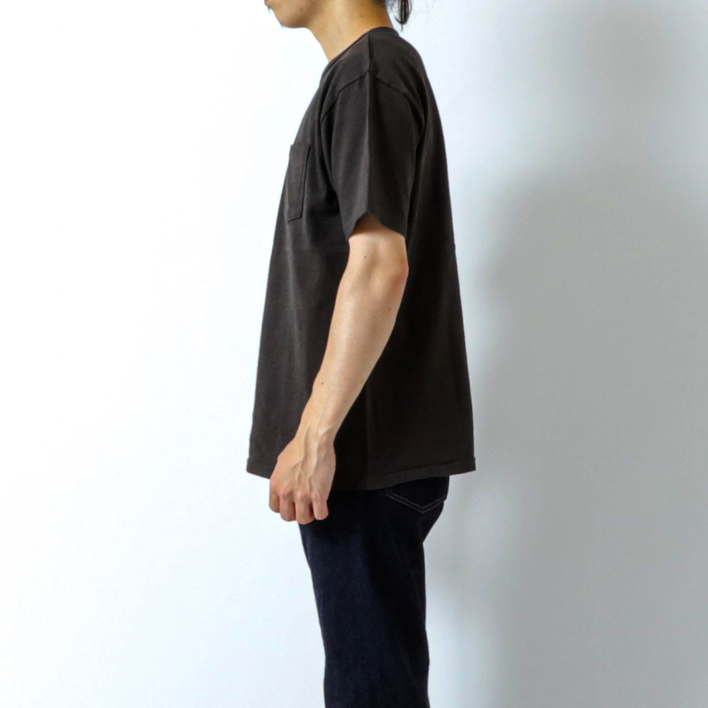 HEAVY WEIGHT SHORT SLEEVE Pocket Tee PIGMENT DYE_MAD BROWN